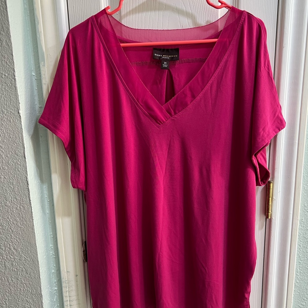 Dana Buchman Pink Relaxed Short Sleeve Tee